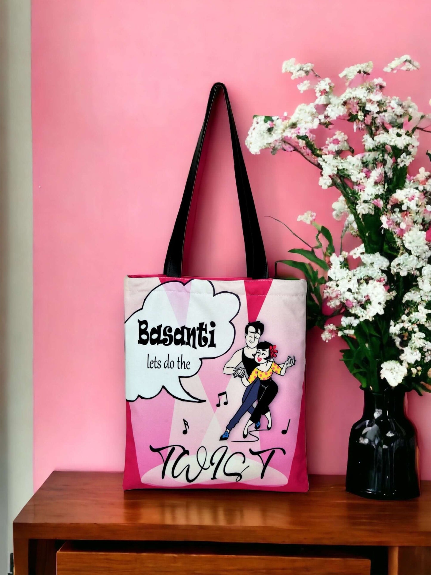 Basanti bag. Twist Tote bag. Dance Tote Bag. Tote bag. Drama queen. Drama queen bag